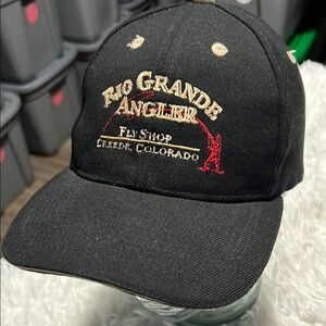 Rio Grande Angler Fly Shop Creede Colorado Black Adjustable Wool Blend Cap